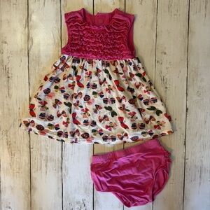Magnetic Me Butterfly Dress & Ruffle Bloomers 6–9M Pink Baby Outfit